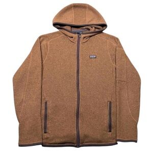 Patagonia Hooded Better Sweater Full Zip Fleece Jacket Brown